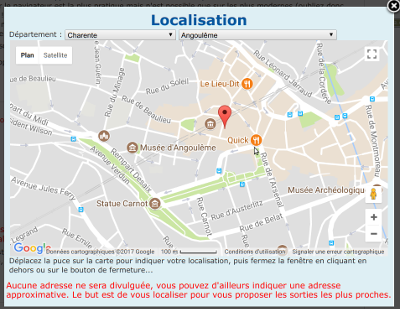 Se géolocaliser lors de l'inscription sur SiOnSortait