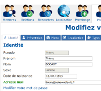 Modifiez vos éléments d'identité sur Si On Sortait