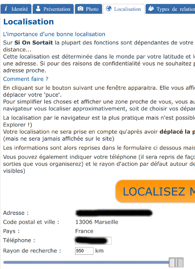 votre localisation sur Si On Sortait